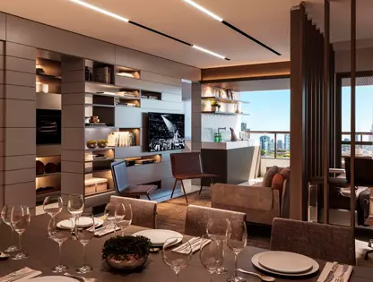 Living Room Apto. 97m² Île Verte